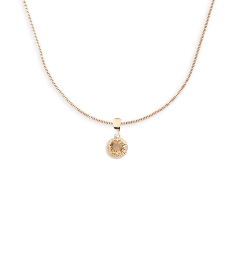 foundrae Internal Compass Champagne Citrine Fine Diamond Cut Curb Necklace