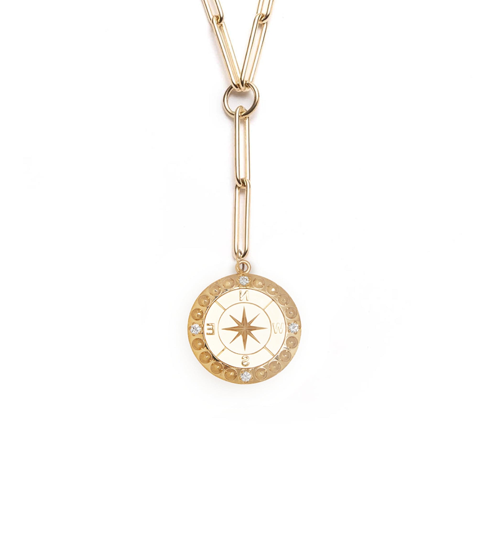 foundrae Internal Compass Extended Clip Extension Chain Necklace
