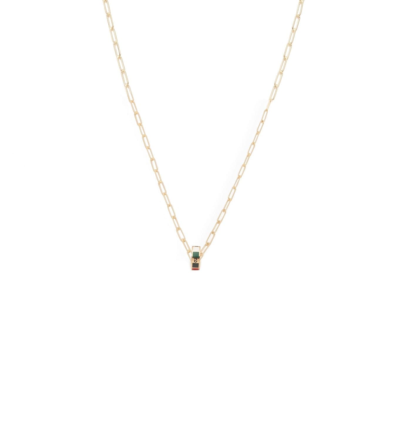 foundrae Internal Compass Heart Beat Super Fine Clip Chain Necklace