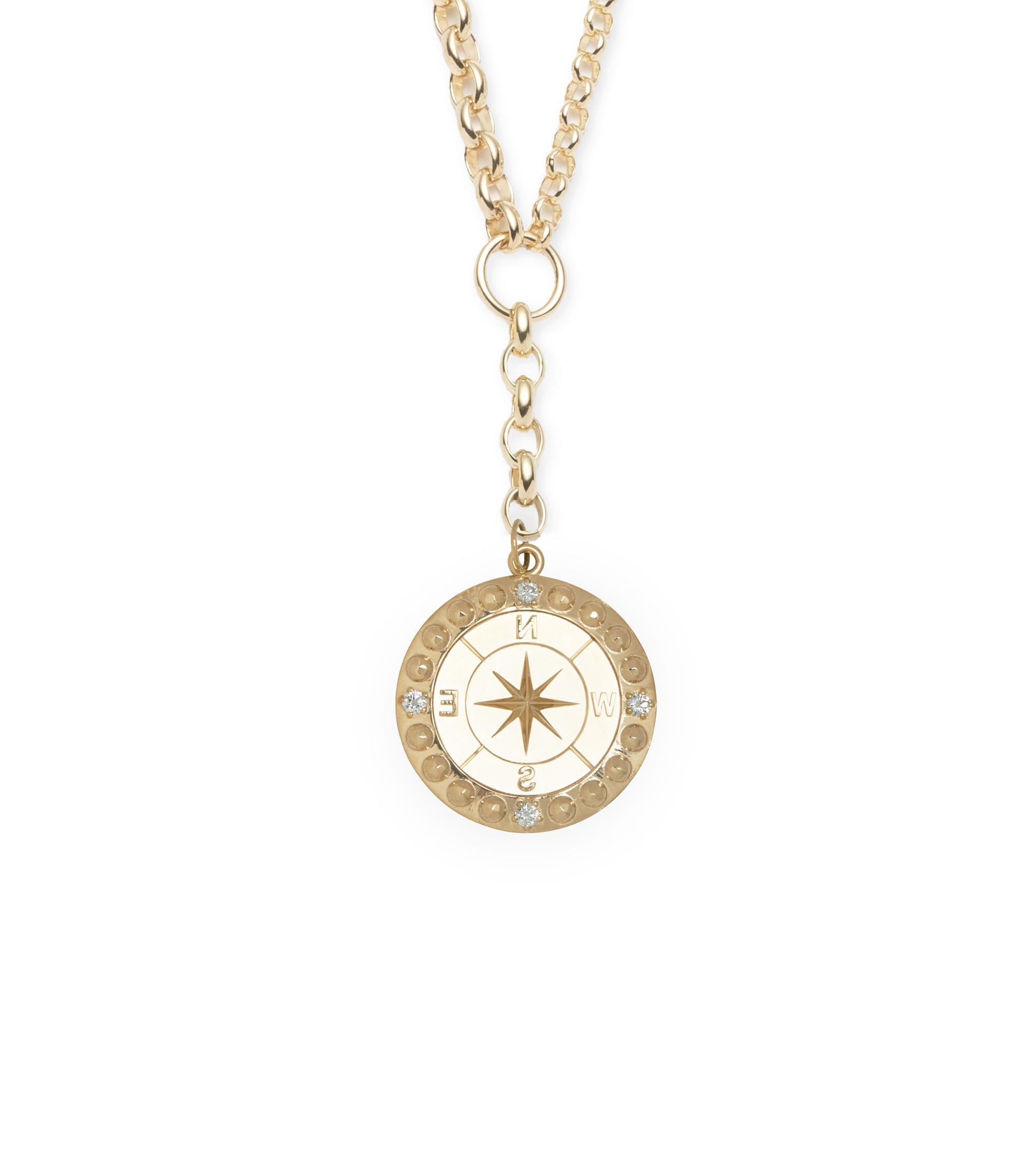 foundrae Internal Compass Heavy Mixed Belcher Extension Chain Necklace