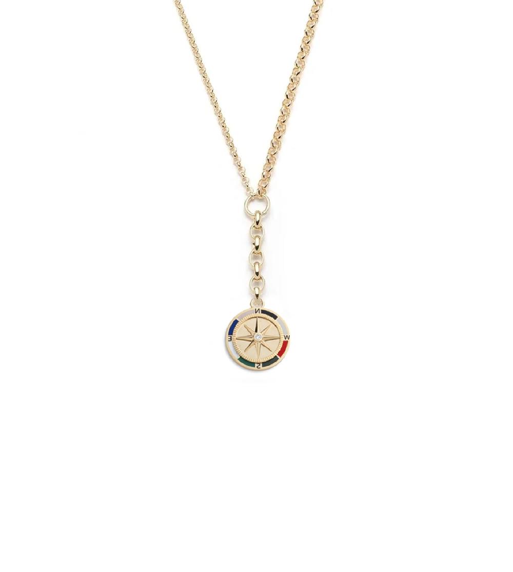 foundrae Internal Compass Medium Ceramic Mixed Belcher Necklace
