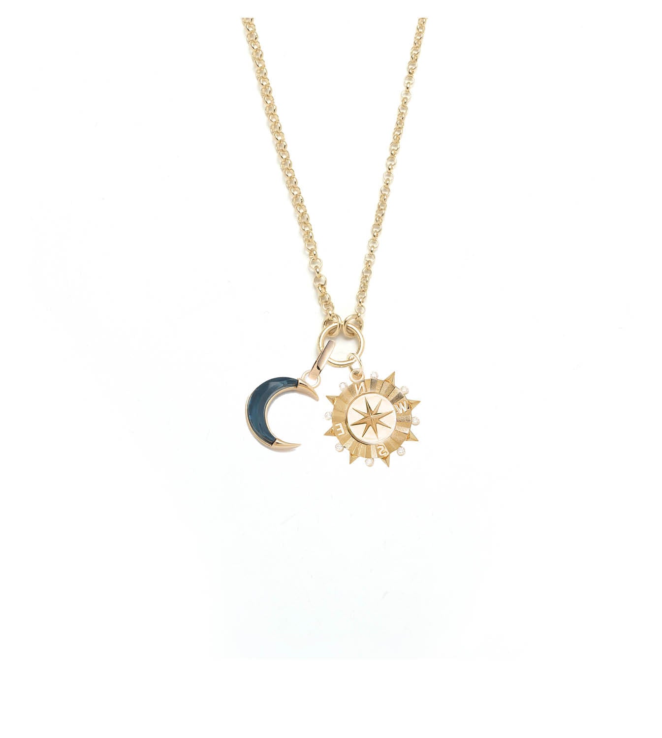 foundrae Internal Compass Small Open Belcher Necklace foundrae Internal Compass Small Open Belcher Necklace