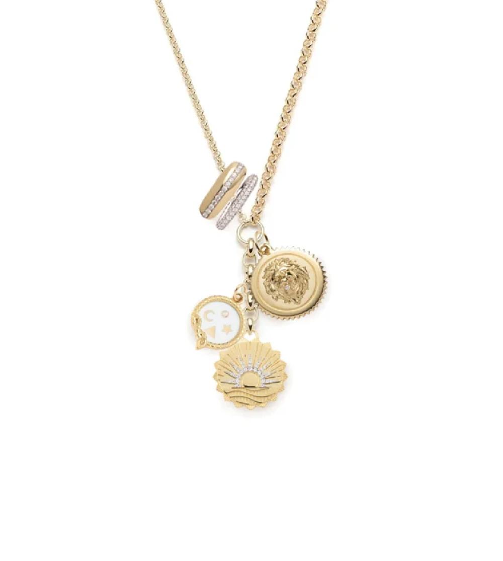 foundrae Internal Compass Strength & Wholeness Medium Mixed Belcher Extension Necklace