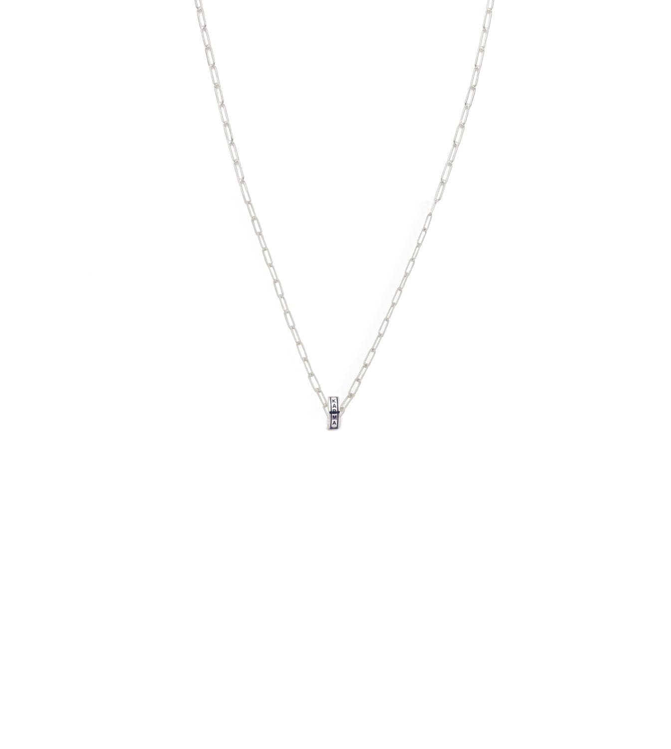 foundrae Karma Heart Beat Super Fine Clip Chain Necklace White Gold