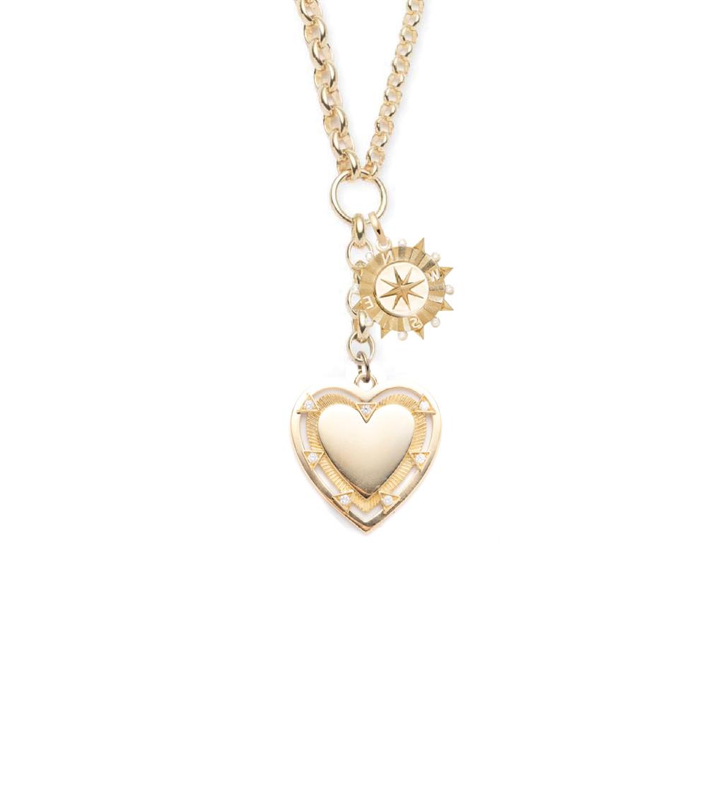 foundrae Love & Internal Compass Heavy Mixed Belcher Extension Chain Necklace Story
