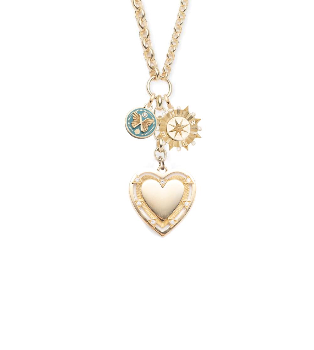 foundrae Love Internal Compass & Reverie Heavy Mixed Belcher Extension Chain Necklace Story