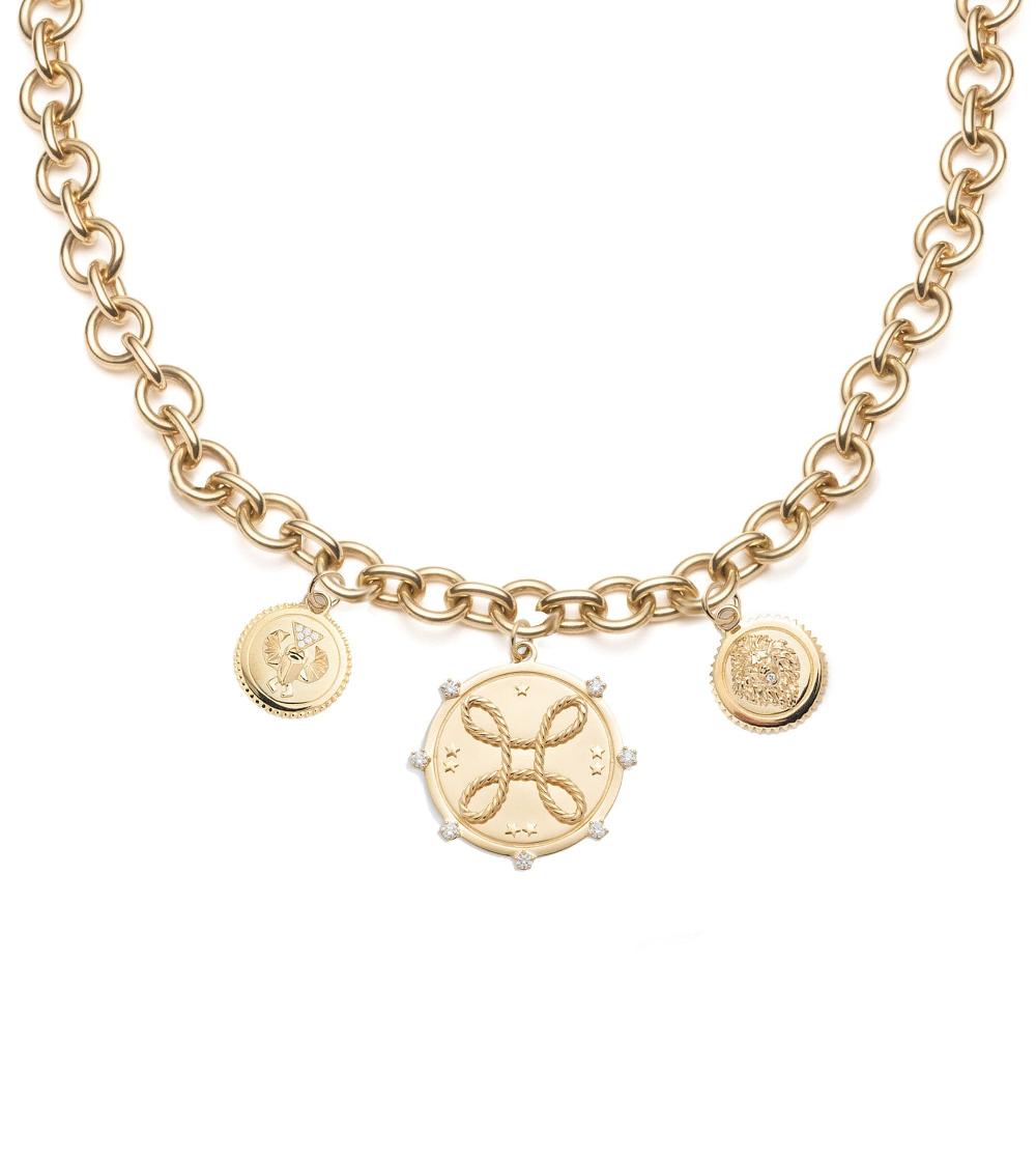 foundrae Love Strength & Protection Story Midsized Mixed Link Chain Necklace