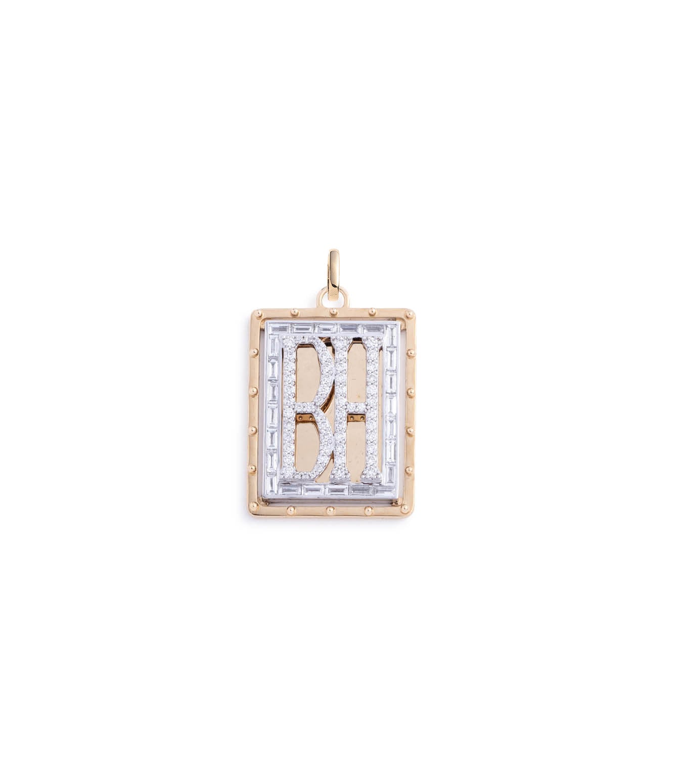 foundrae Lovestruck Custom Initial Pierced Diamond Pendant With Annex Link
