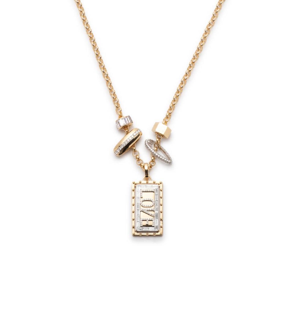 foundrae Lovestruck Custom Medium Pierced Diamond Belcher Necklace Story