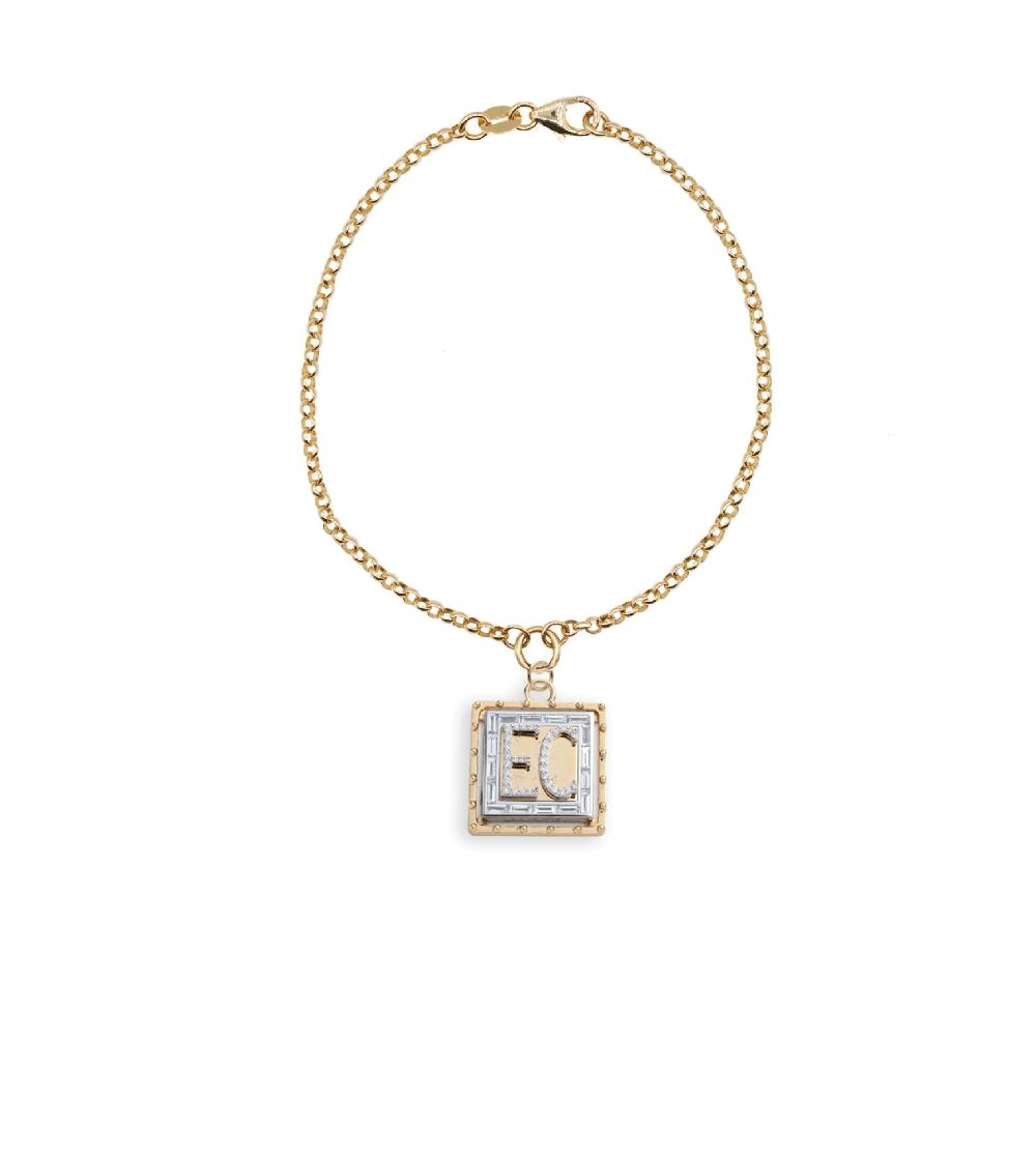 foundrae Lovestruck Custom Pierced Diamond Small Belcher Bracelet