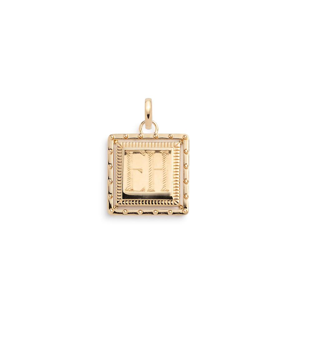foundrae Lovestruck Engravable Pierced Square Baby Pendant with Annex Link