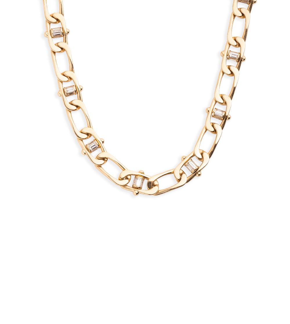 foundrae Lovestruck Pierced Diamond Curb Chain Necklace