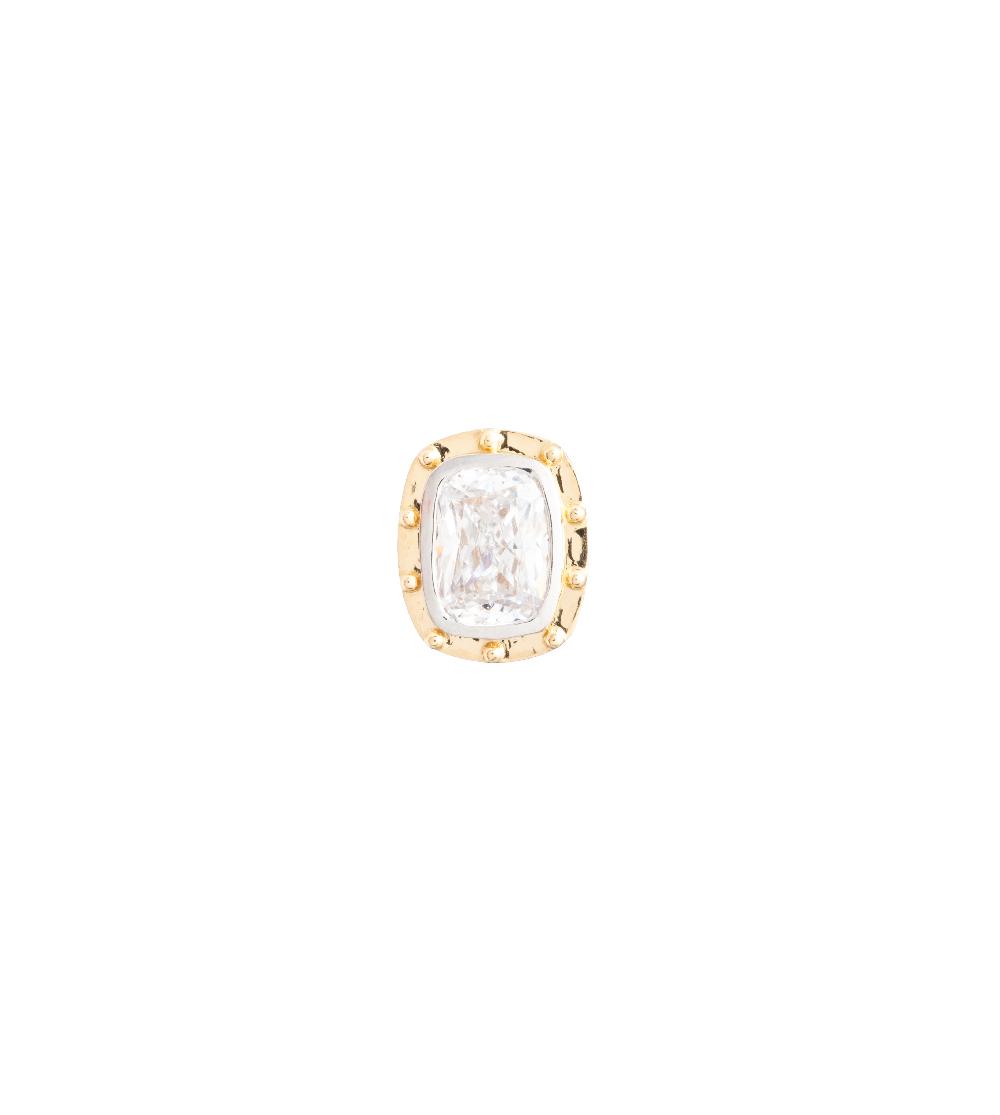 foundrae Lovestruck Stud in Yellow Gold with Cushion Diamond