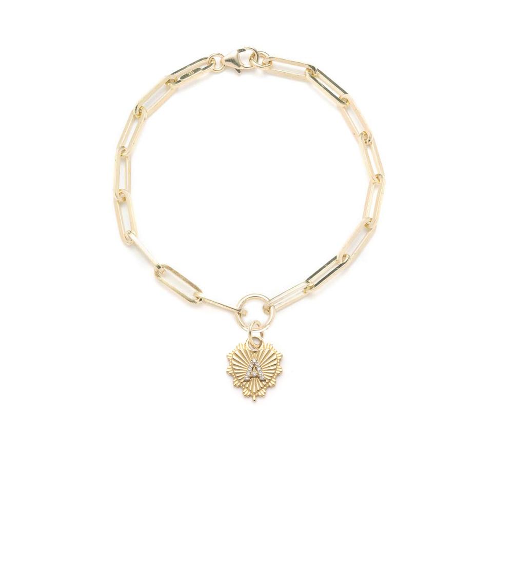 foundrae Miniature Heart Initial - Love Classic FOB Clip Chain Bracelet