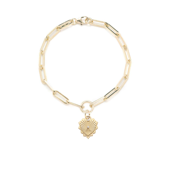 foundrae Miniature Heart Pave Symbol - Love Classic FOB Clip Chain Bracelet