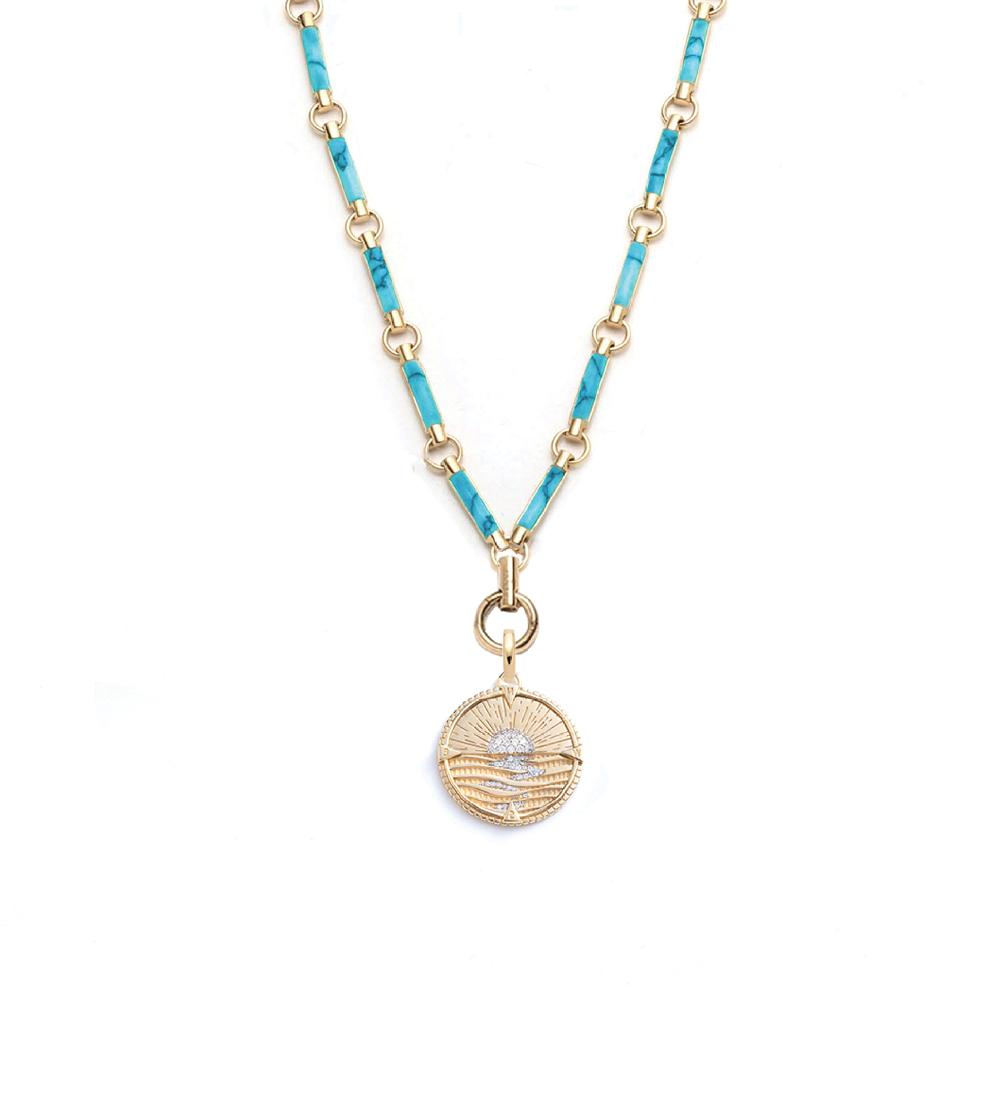 foundrae New Beginnings Element Chain Turquoise Clockweight Necklace