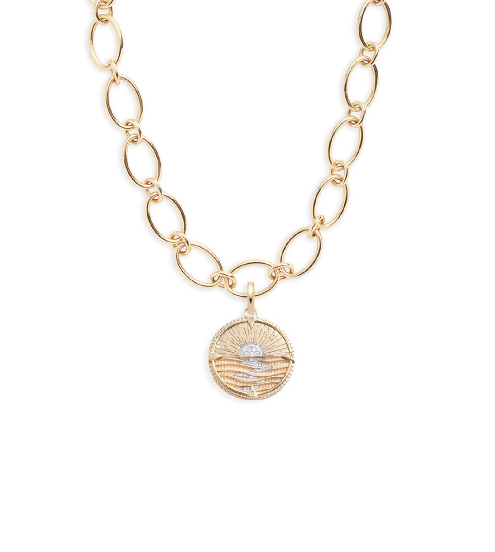 foundrae New Beginnings - Internal Compass Oval Link Chain Necklace