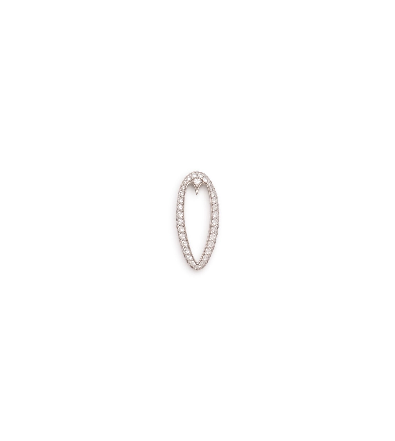 foundrae Oversized Pave Diamond Oval Heart Slide White Gold