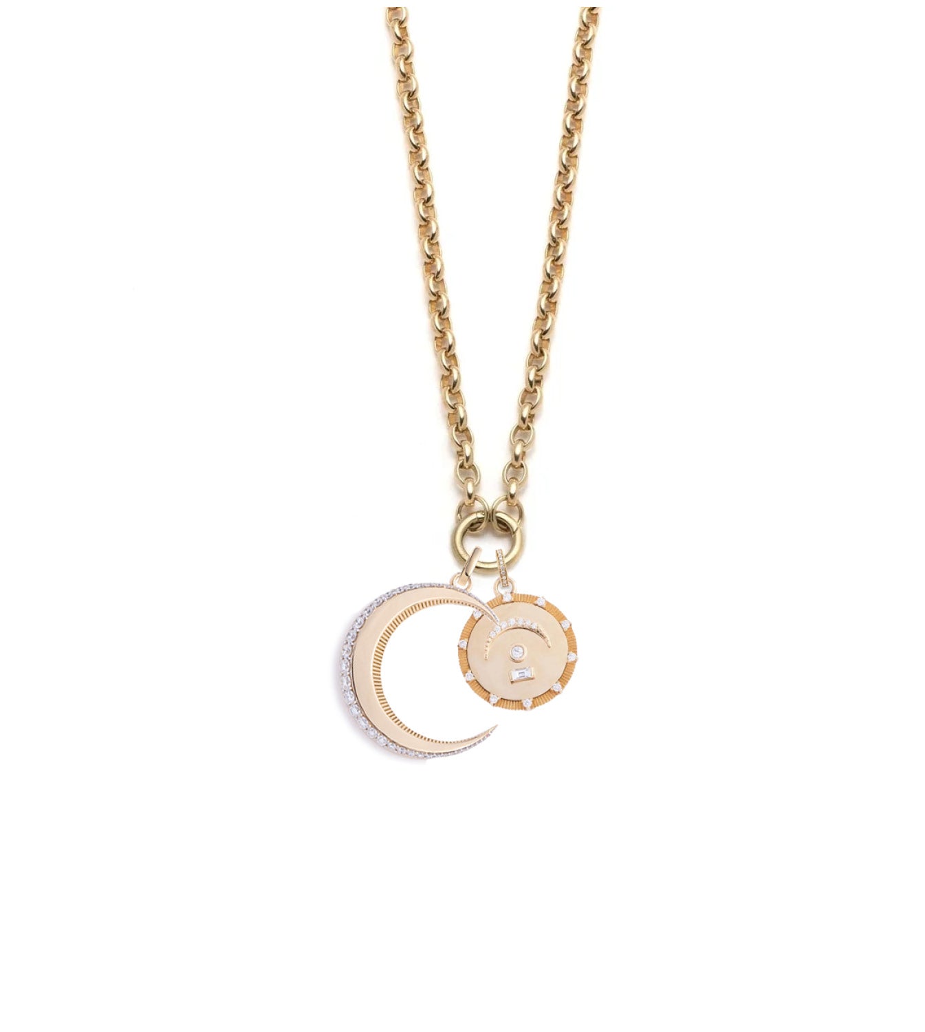 foundrae Pause & Engravable Crescent Heavy Open Belcher Chain Story