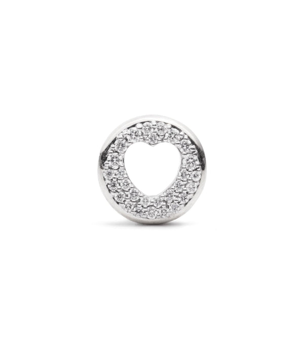 foundrae Pave Diamond Side - Love Heart Beat White Gold