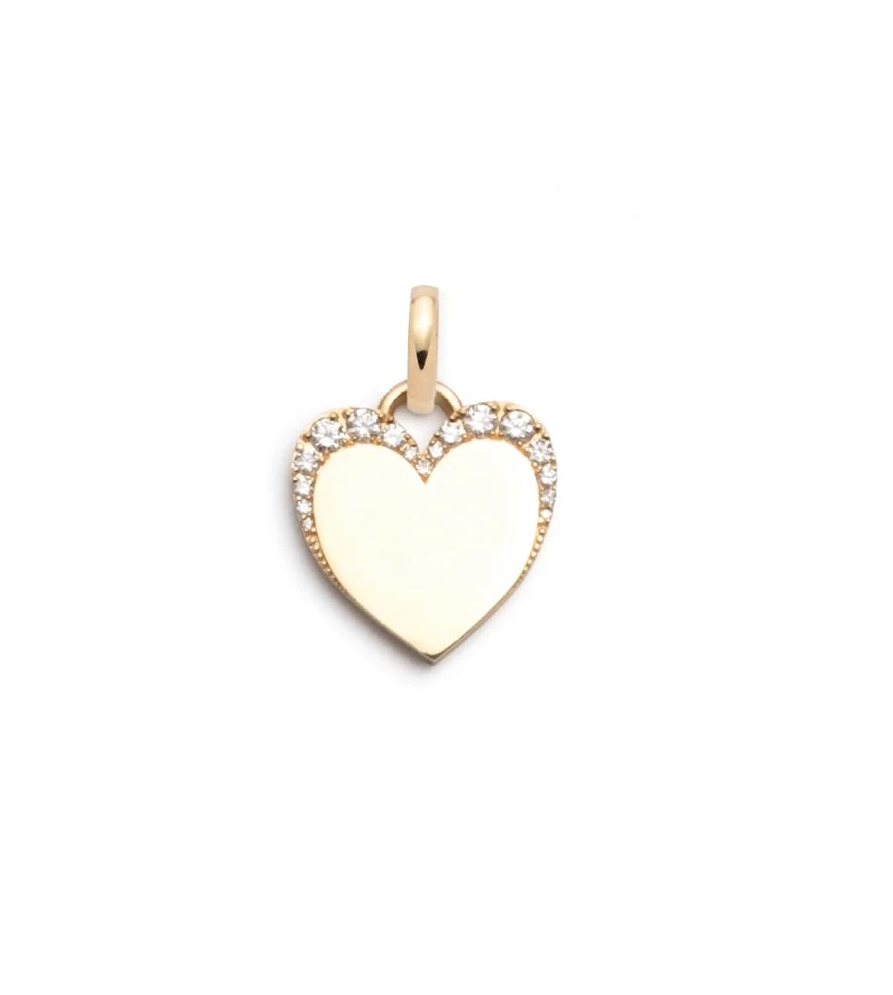 foundrae Pave Engravable Heart Baby Medallion with Annex Link