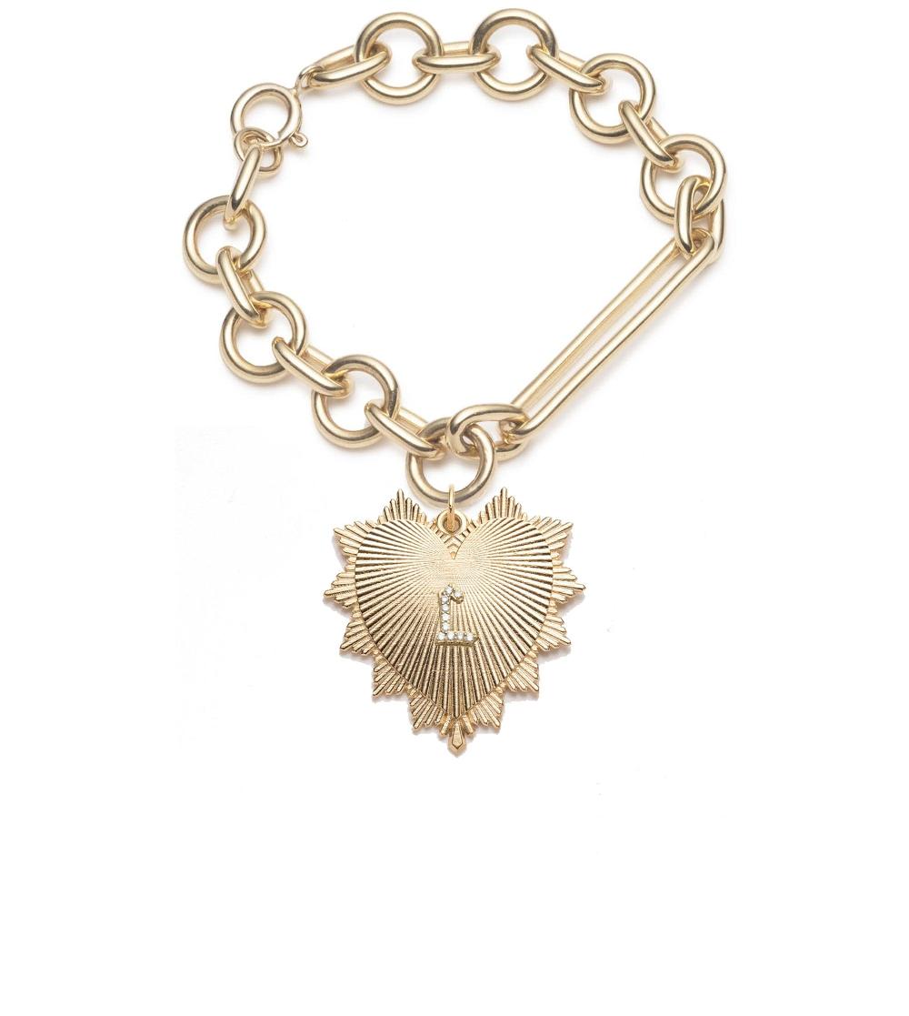 foundrae Personalized Heart Mixed Oversized Clip Bracelet