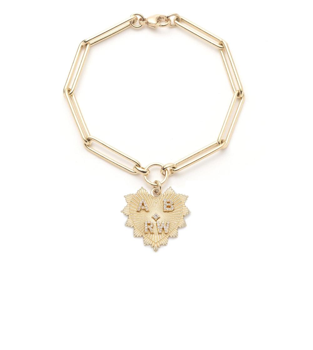 foundrae Personalized Medium Heart Extended Clip Chain Bracelet