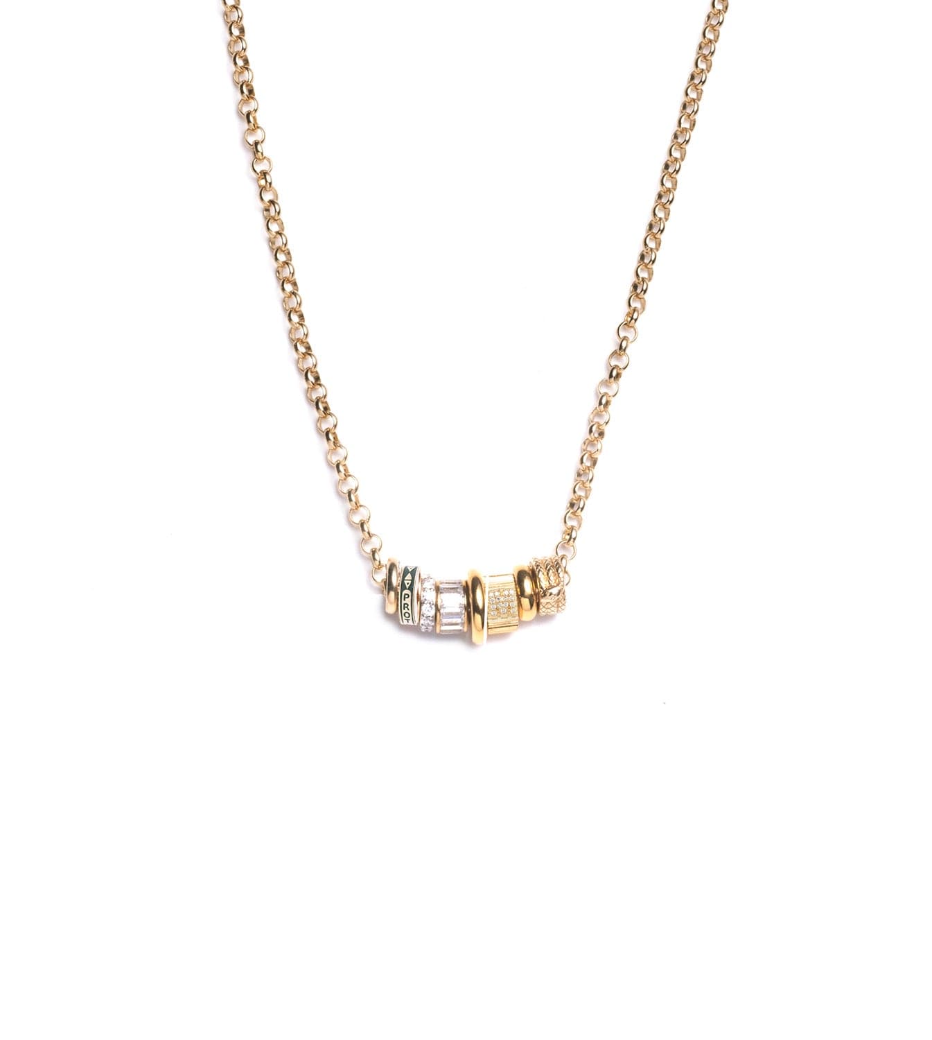 foundrae Protection Heart Beat Story - Medium Belcher Chain Necklace