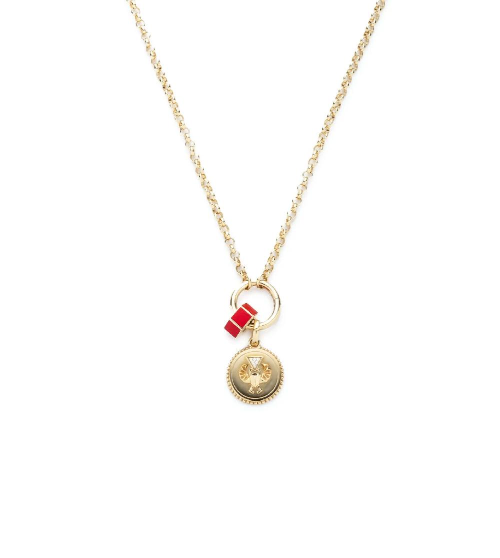 foundrae Protection Medium Belcher Open Chain Story in Yellow Gold