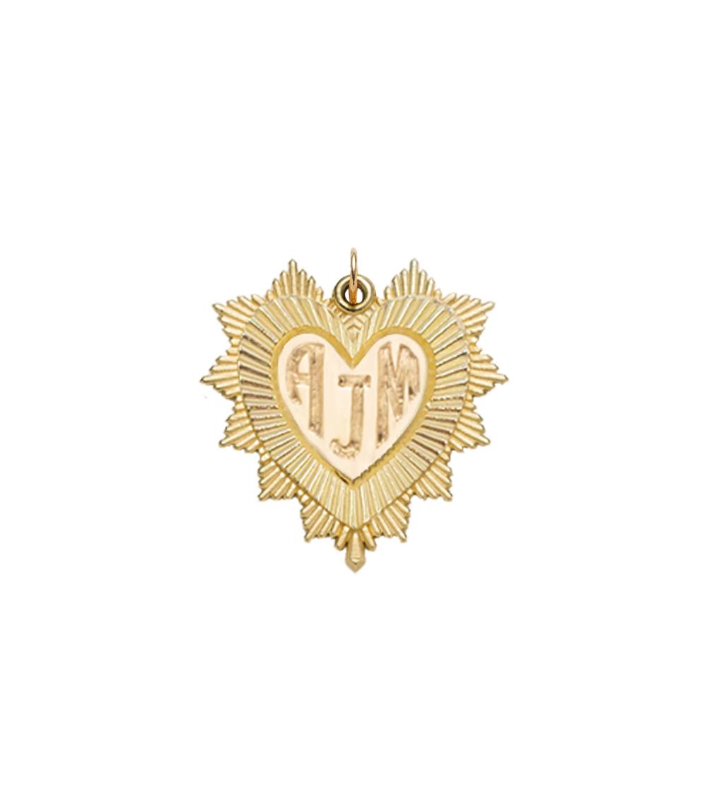 foundrae Radiating Engravable Heart Medium Medallion