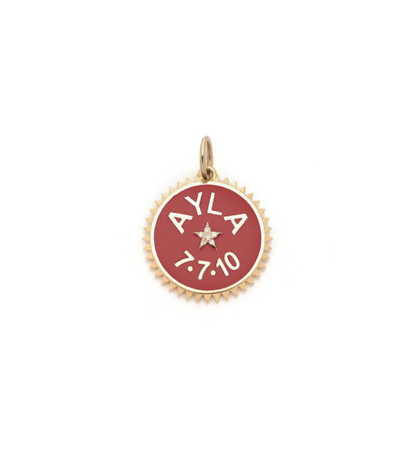 foundrae Red Personalized Petite Champleve Medallion