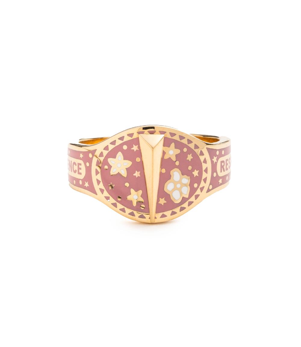 foundrae Resilience Ceramic Cigar Band in Yellow Gold