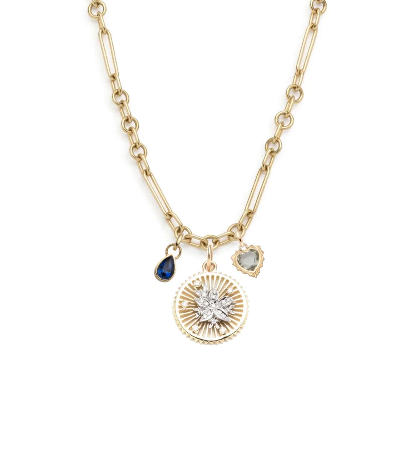 foundrae Resilience & Gemstone Heart Small Mixed Clip Chain