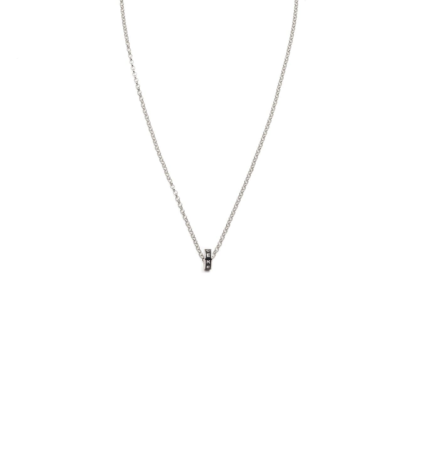 foundrae Resilience Heart Beat Fine Belcher Chain Necklace White Gold