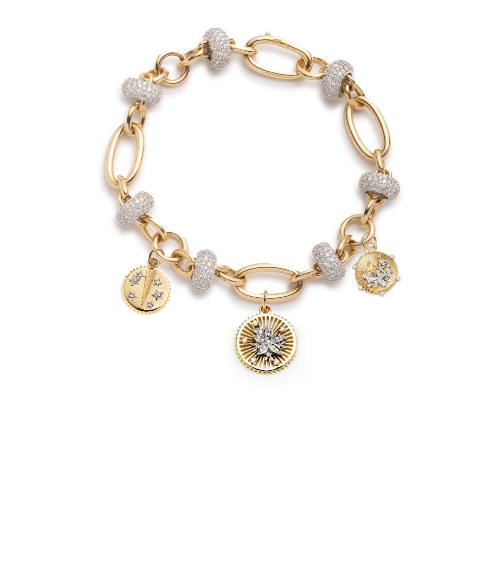 foundrae Resilience Orbit Bracelet Story in Mixed Gold with Diamonds