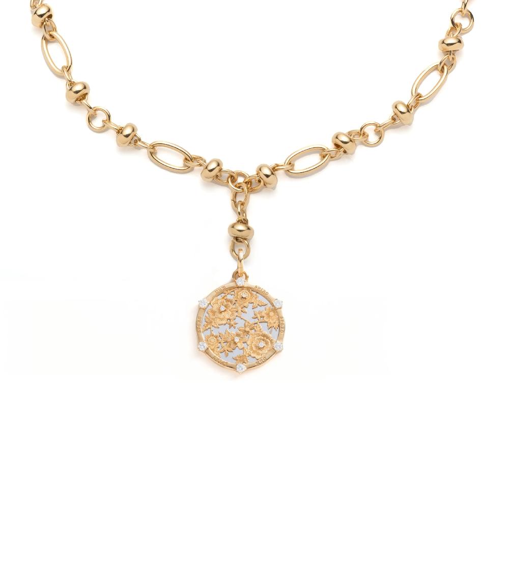 foundrae Resilience Orbit Extension Necklace in Mixed Gold with Diamonds