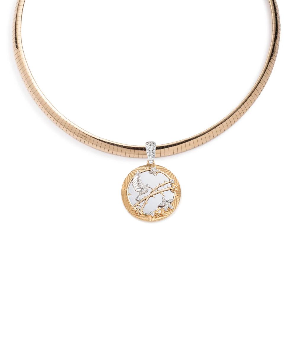 foundrae Resilience Sleek Collar Necklace in Yellow Gold with Diamonds