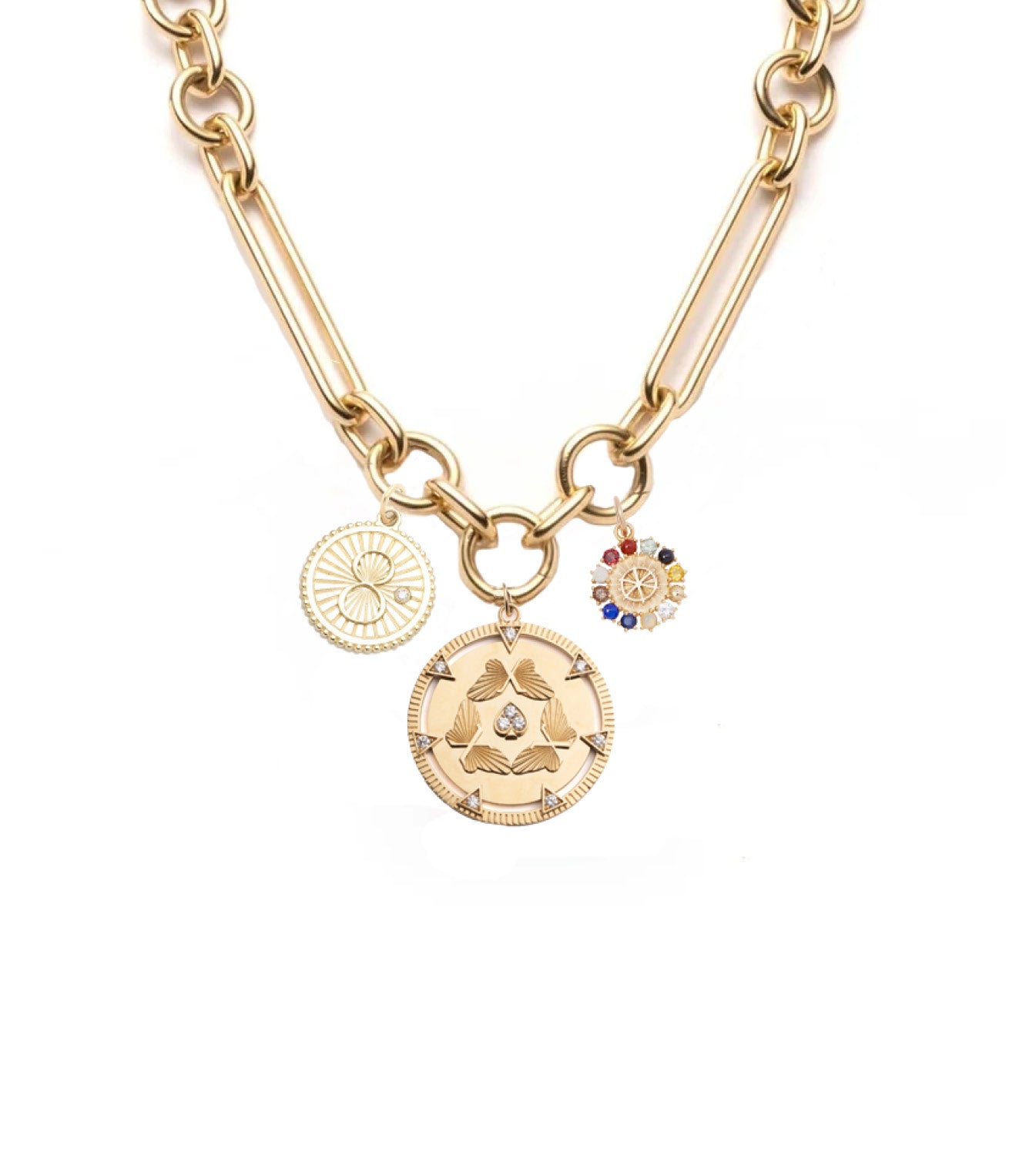 foundrae Reverie Karma & Inner Light Oversized Mixed Clip Necklace