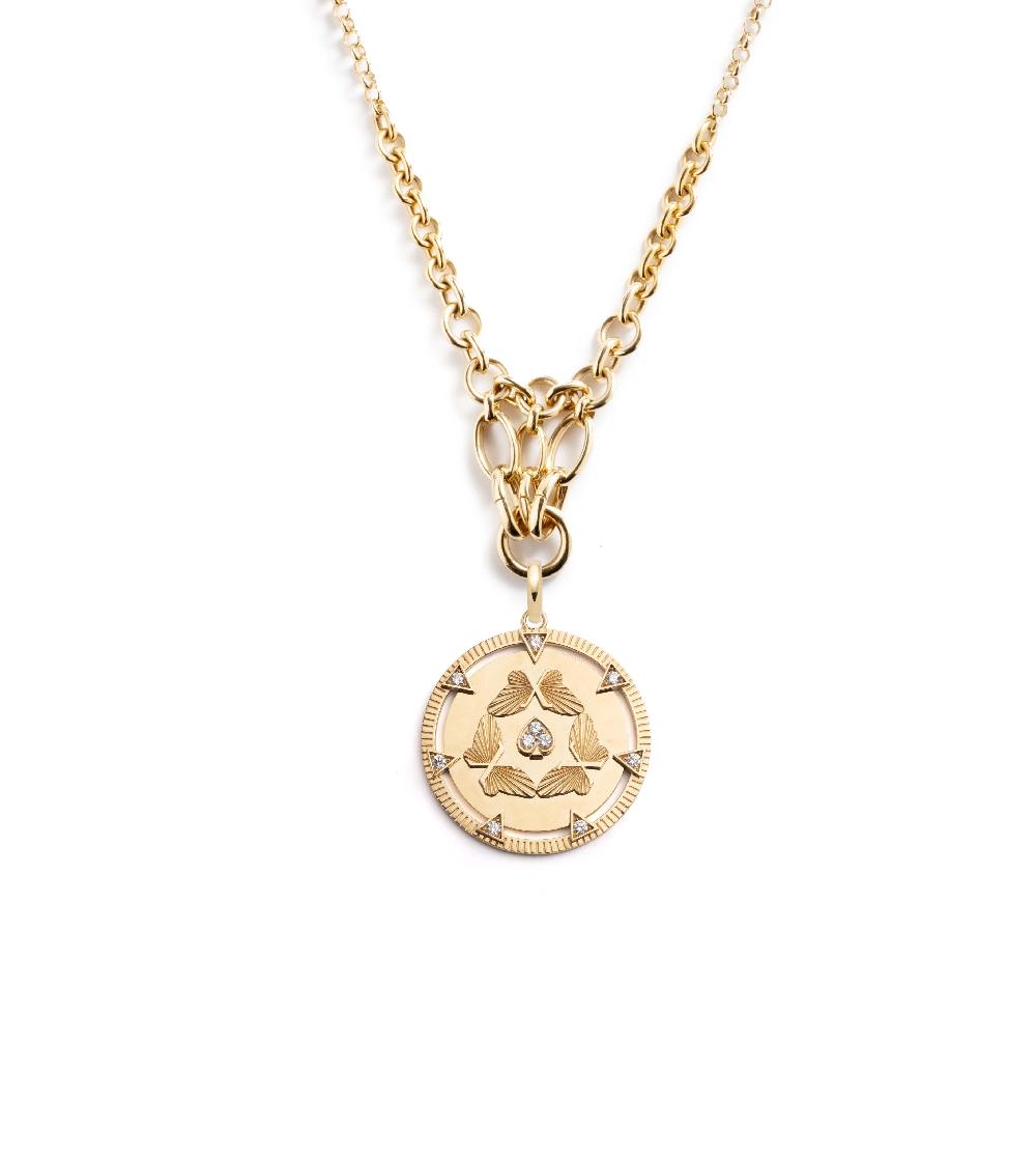foundrae Reverie Lattice Necklace in Yellow Gold with Diamonds