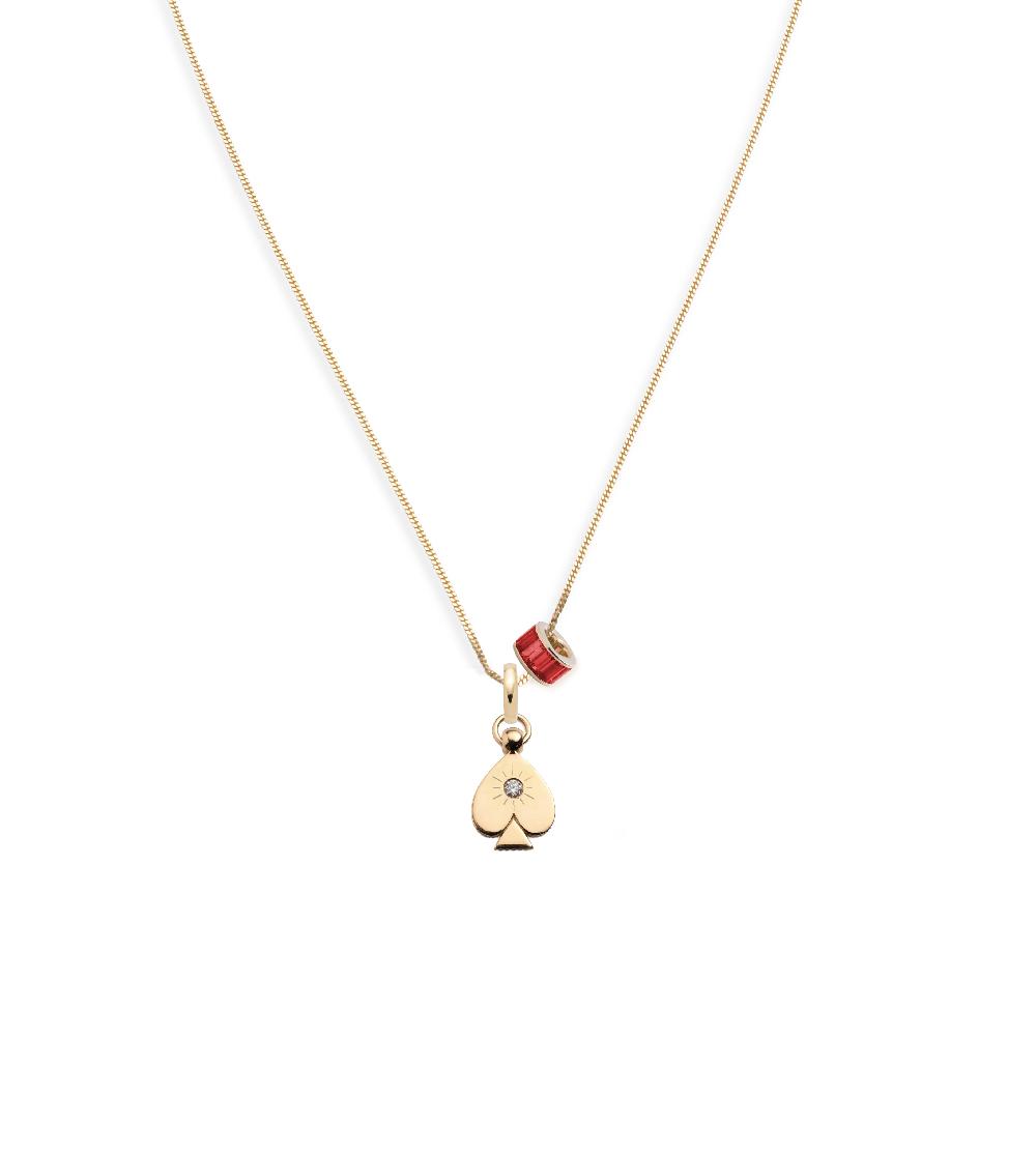 foundrae Reverie & Ruby Fine Diamond Cut Curb Necklace