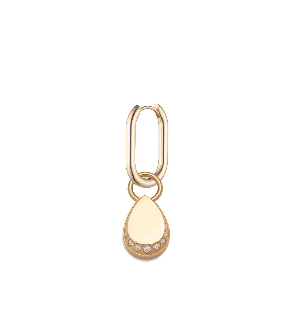 foundrae Small Engravable Pear - Love Small Chubby Fob Earring Story
