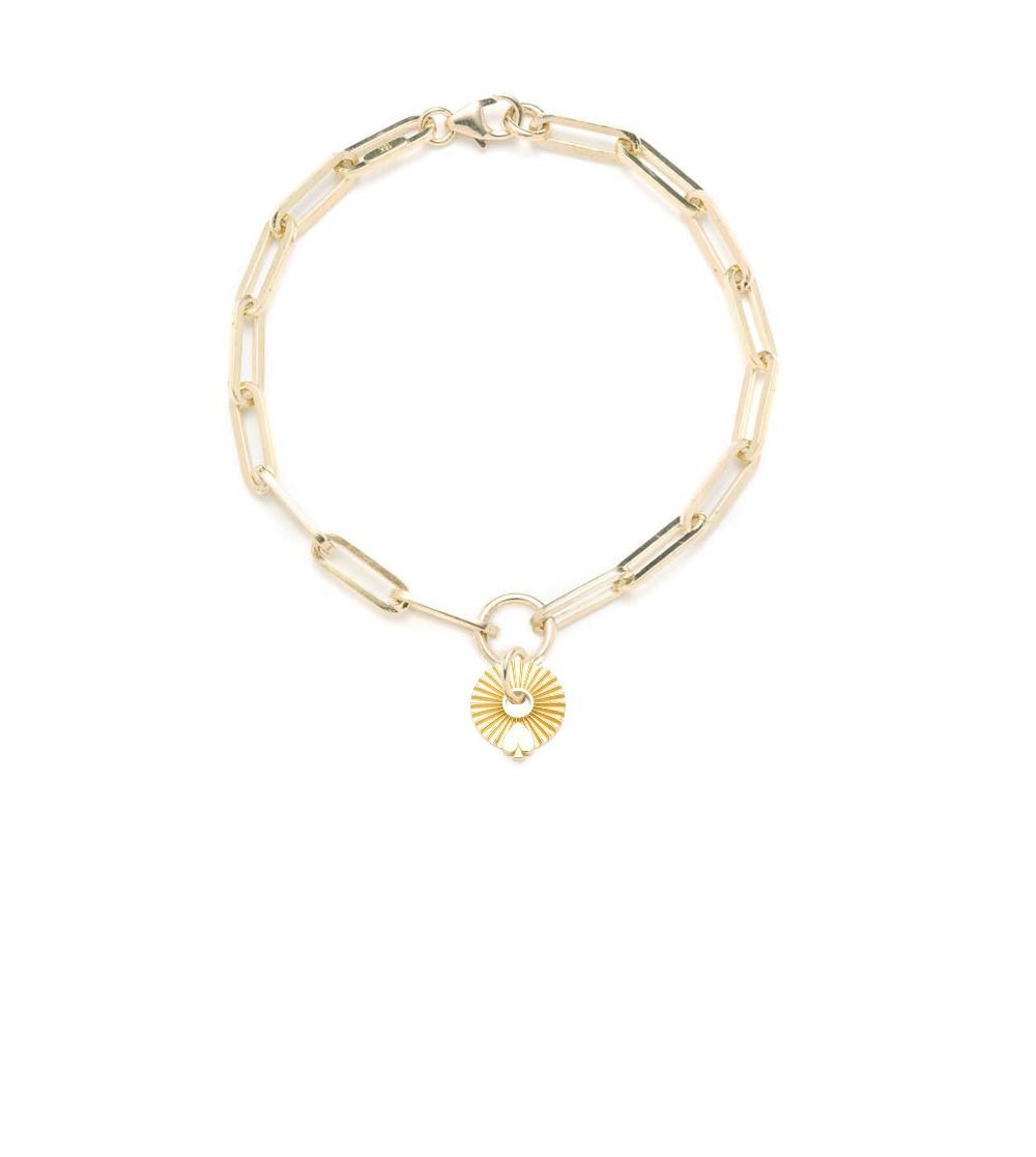 foundrae Spade - Reverie Gold Symbol Disk Classic FOB Clip Chain Bracelet