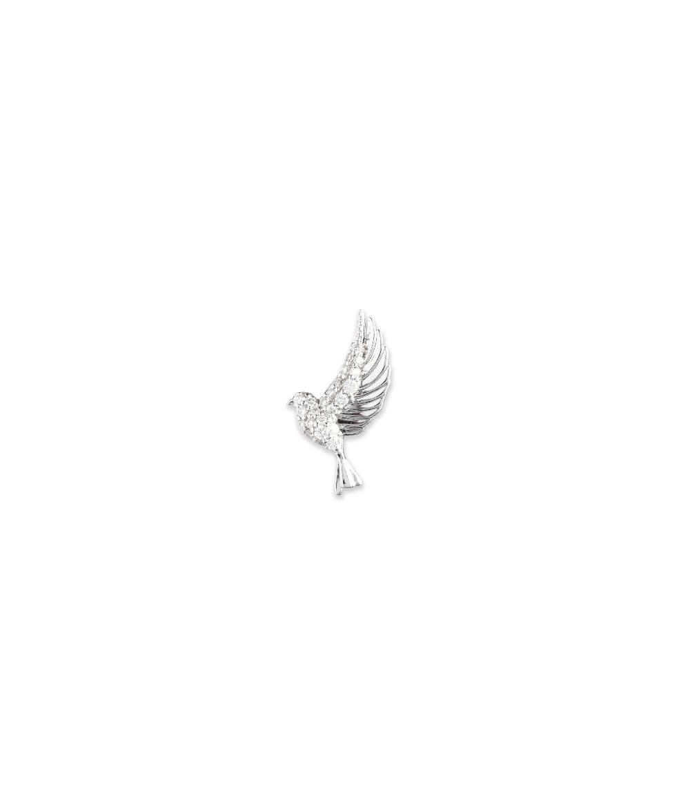 foundrae Sparrow Small Ear Stud in White Gold with Pave Diamonds
