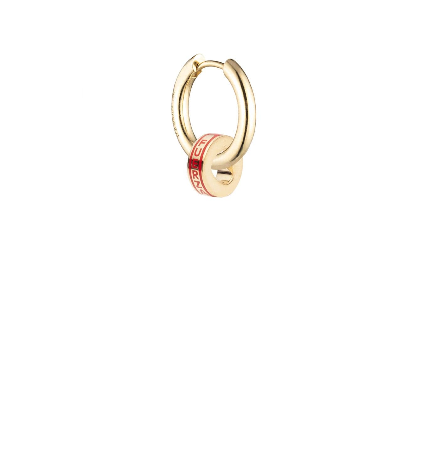 foundrae Strength Heart Beat Small Chubby Hoop Earring