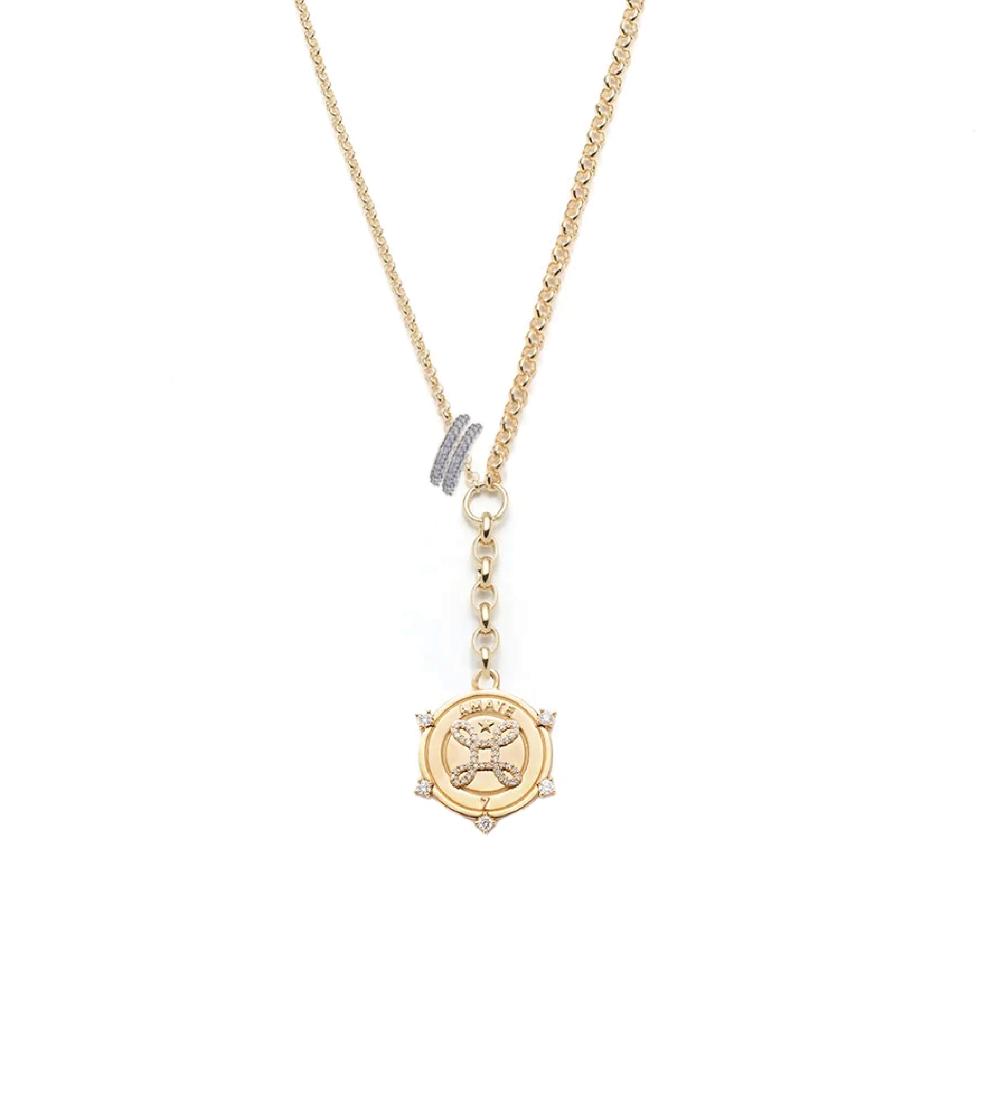 foundrae Tenet Medium Mixed Belcher Extension Necklace with Heart Slides