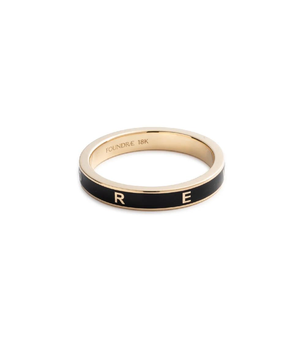foundrae True Love Custom Thin Band in Yellow Gold with Black Ceramic