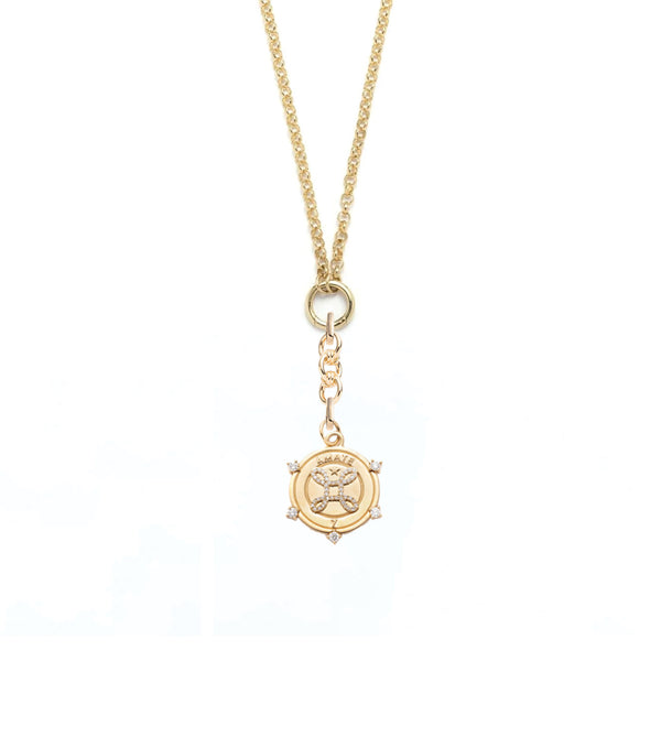 foundrae True Love Medium Open Belcher with Small Knot Extension Chain Necklace