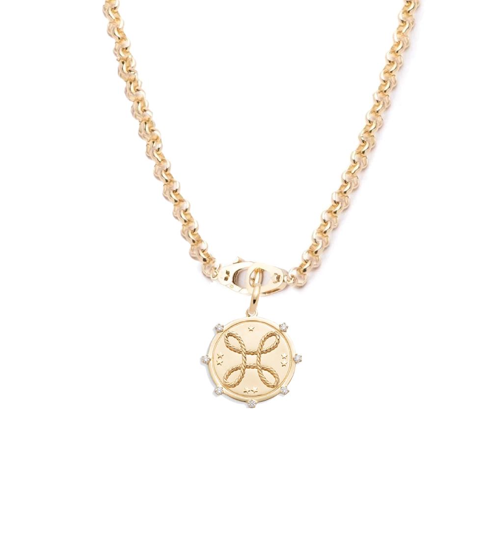 foundrae True Love Pave Diamond Heavy Belcher Sister Hook Necklace