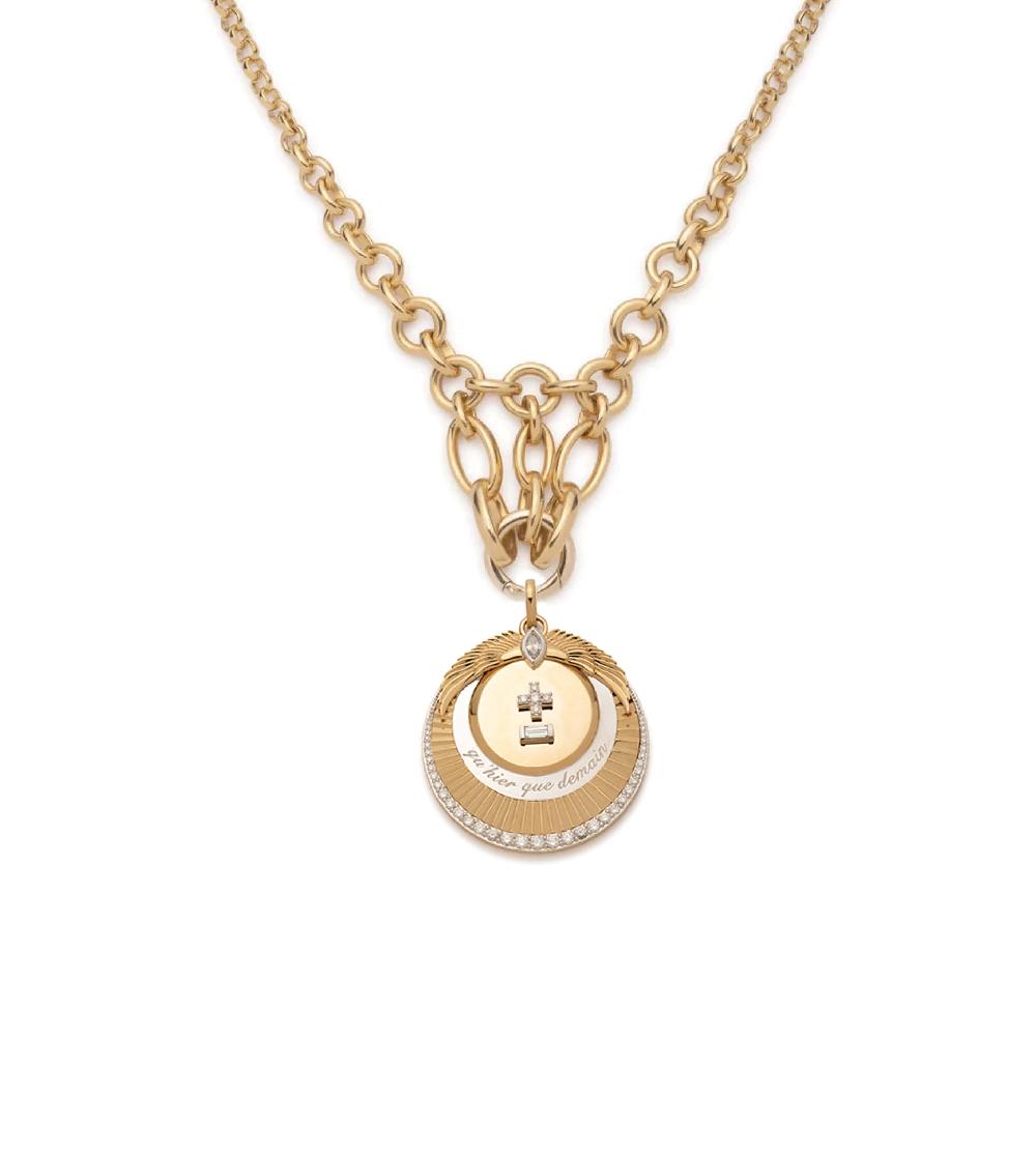 foundrae Vivacity Lattice Necklace in Yellow Gold with Diamonds
