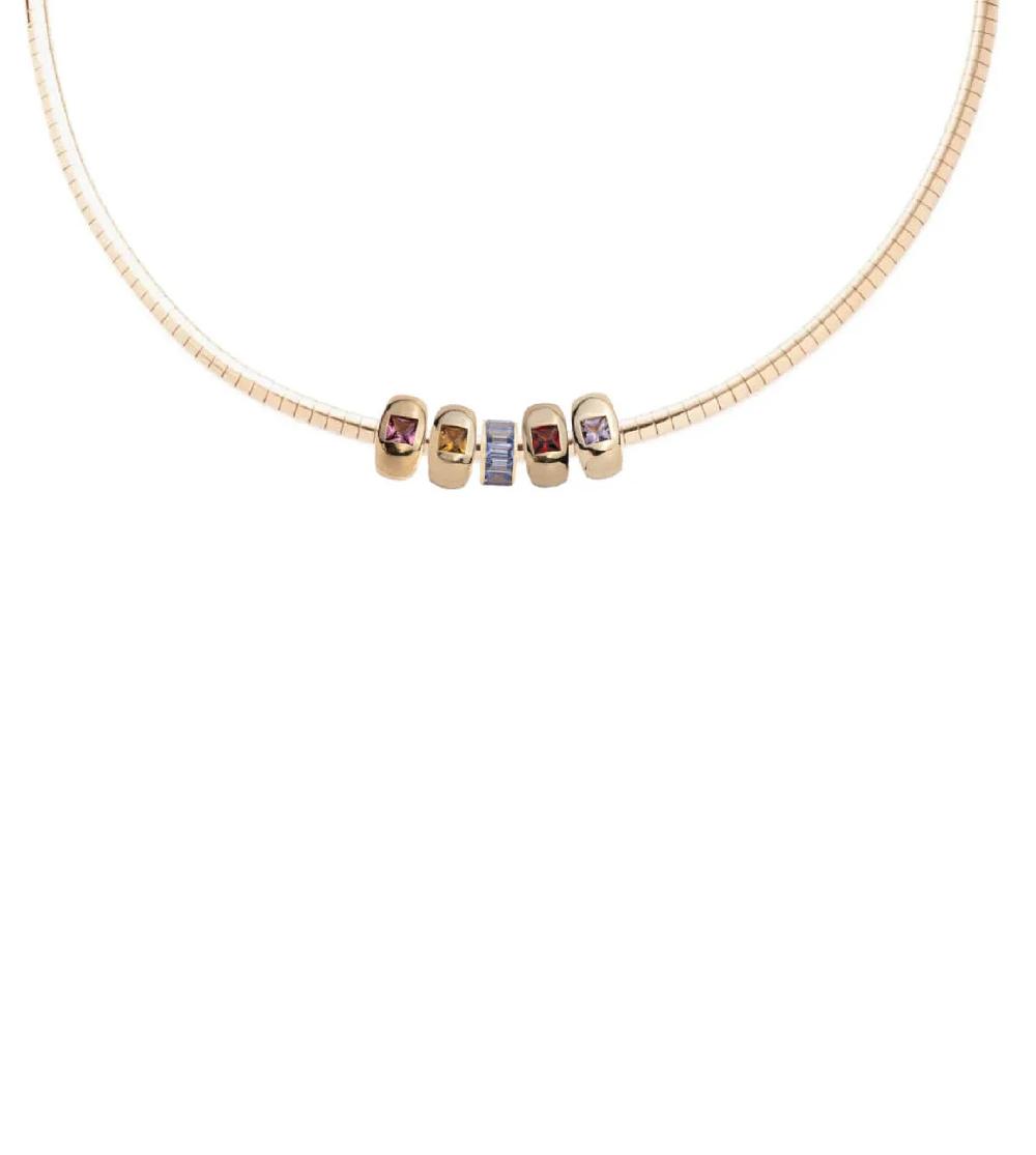 foundrae Vivacity & Multi Gemstone Heart Slide Small Sleek Collar Story